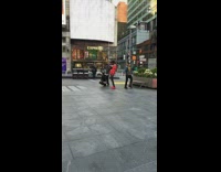 Group dance video dab public street city