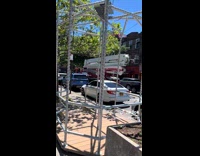 Stripper pole gazebo with lights on street