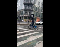 Collab winy - Man ride bike balance tire on head