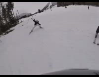 Girl falls while skiing 