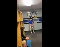 Collab BitchIG2 - Guy kicks football in locker breaks light 