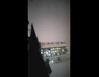Lightning strike caught behind the building