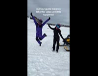 Guy rides snowmobile crash in the signage