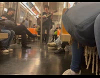 Collab Subway Creatures - Guy sing boulevard of broken dreams inside train