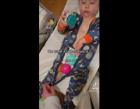 Toddler hides items in his clothes 