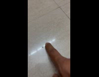 Mosquito spins on floor touched by filmer