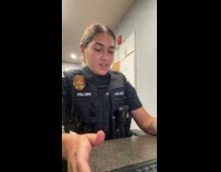 Police woman pranked with keyboard space lizard sound