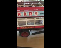 Grandpa shows handmade 1940s bus 