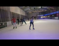 Collab FunBestVids - skating rink a man in orange shirt slips