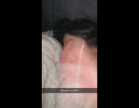 Guy throws sausage at sleeping girl 