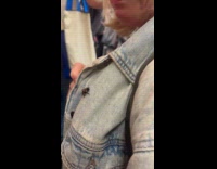 Collab Subway Creatures - Woman scared of the bee on her jacket inside train