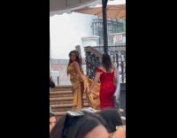 Collab IITW - Woman in yellow dress lifted her skirt