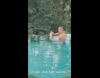 Man picture of watch at pool