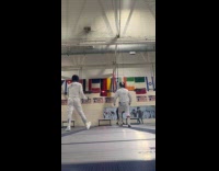 Collab ClipsIG - Man scores downward fencing flèche against opponent