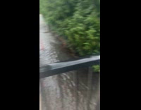 Woman shocked to see above ground pool breaks and floods 