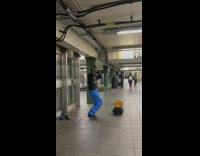 Guy contorts and dances to Afrobeats