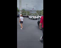 Collab BitchMP - Guy red polo chases girl through parking lot 