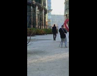 Two women in a towel and bathrobe at the park