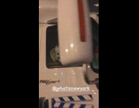 Truck has a scary decoration on passenger seat