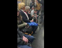 person donald trump costume on phone