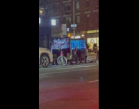 Pedicabs with lights and music on the street 