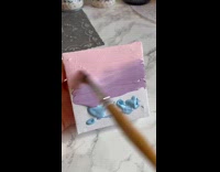 Timelapse of rainbow pastel on canvasa