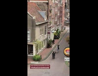 Woman slow dance flowers empty alley