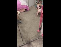 Filmer opens closet with candy and security camera