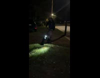 Man in Bicycle Falls on Face at Yard