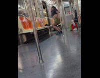 Person does intense dance on subway