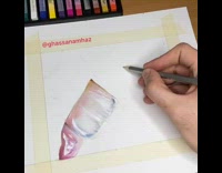 Guy draws realistic teeth and lips 