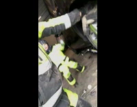 Boy dances in snow gear 