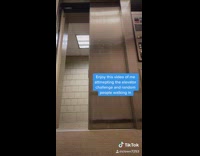 Elevator challenge confuses grandma grandpa north face  