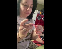 Collab BitchMP - Girl puts clay on pink candle and laughs
