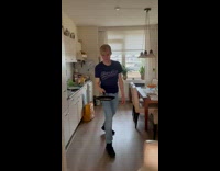 Man Flips then Catches Omelette after he Spins