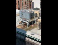 Collab WINY - Small buckets catches water falls from HVAC