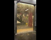Rain Pours Hard and Almost Floods Subway Train