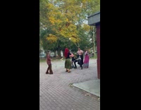 Group of friends with costume photoshoot at the park 