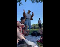 Collab BitchMP - Old man dancing in front of group picnic 