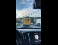 Collab Subway Creatures - City bus call cops digital sign behind