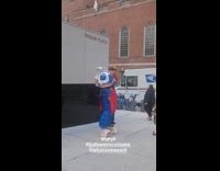 Man wears Warhammer 40000 Space Marine armor costume