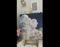 Artist paints cloud 