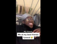 Guy starts laughing at best friends funeral 