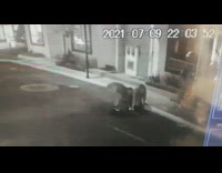 Lady seen falling forward through security camera 