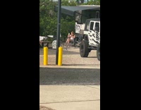 Girl sit on chair take quick selfies jeep