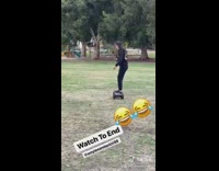 Girl falls off electric skateboard fail grass
