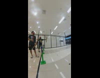 Arrow shot by the man bounces near another man