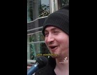 Guy speaks in cursive for interview and tries singing 