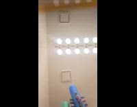 Man puffs foam noodles with inserted muha blinkers 