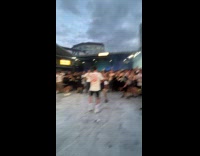 Guy fails to jump shirt crowd reacts